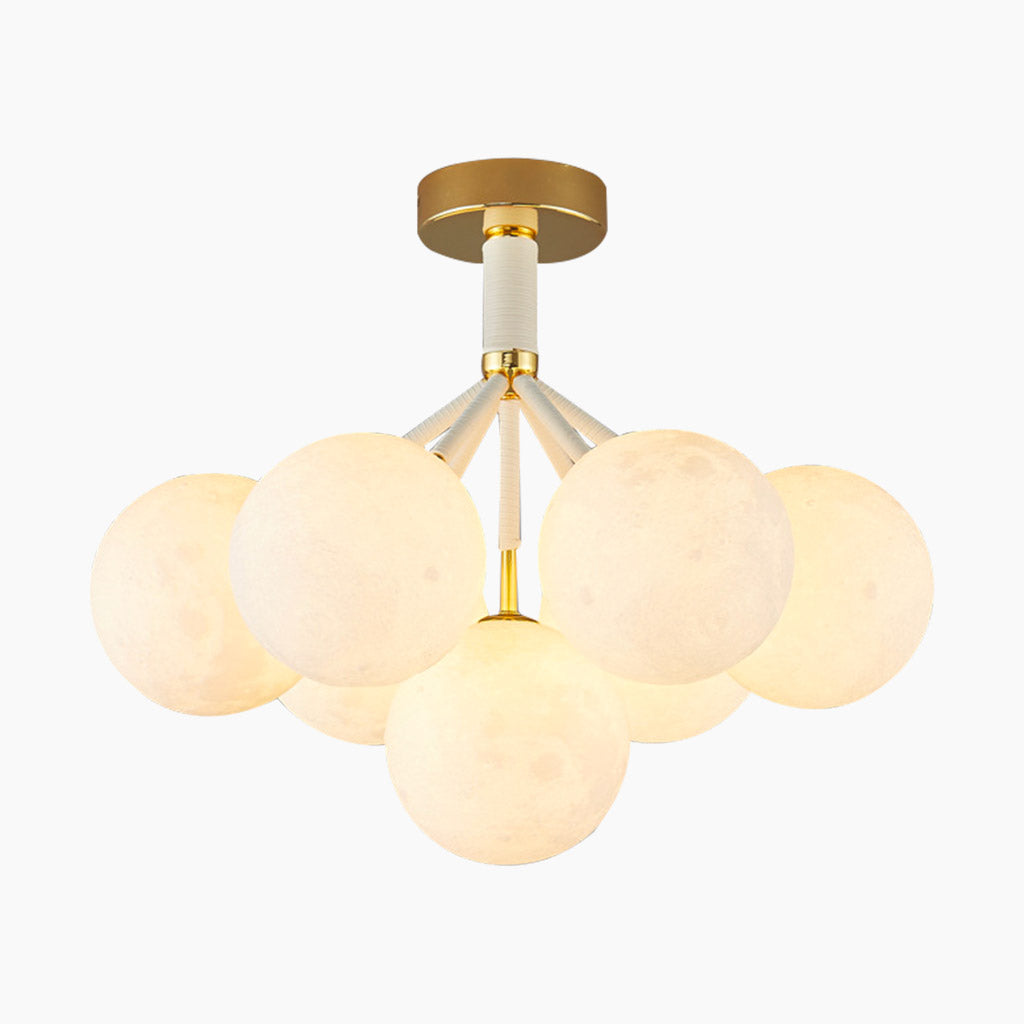 Moon Bubble Light Fixture 7 White Flush Mount
