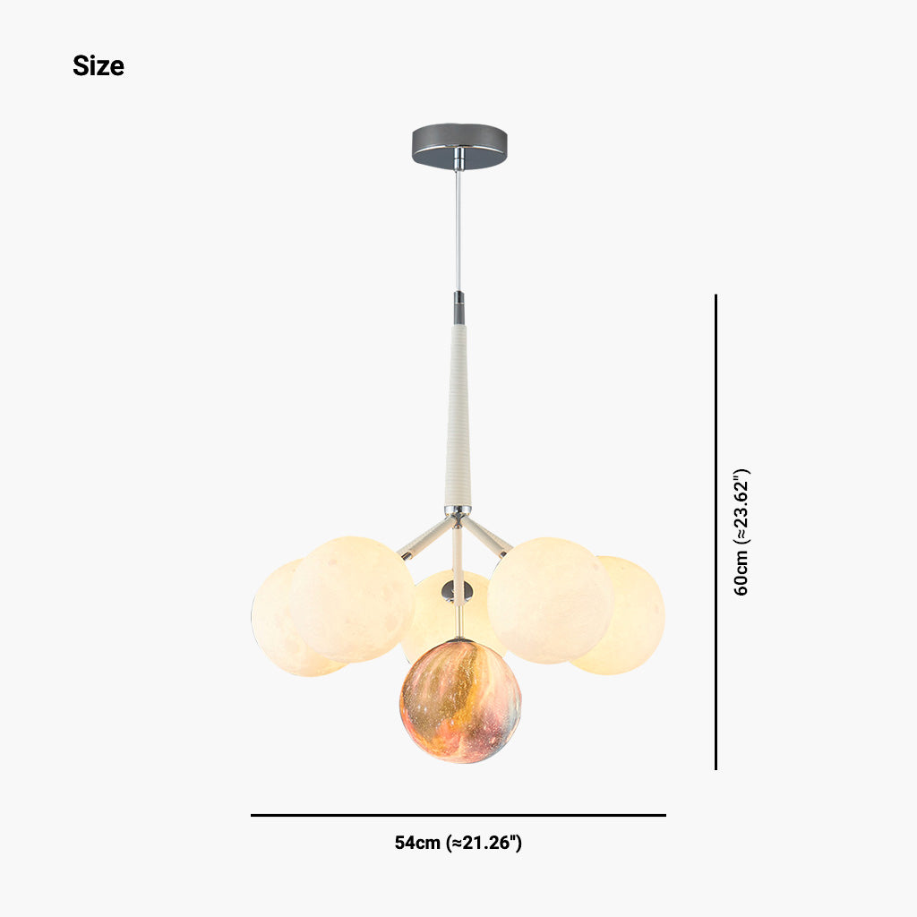 Moon Bubble Light Fixture Pendant Size