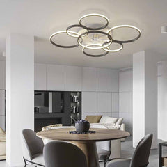 Többgyűrűs mennyezeti ventilátor lámpa Csendes akril lapáttal