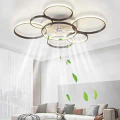 Többgyűrűs mennyezeti ventilátor lámpa Csendes akril lapáttal
