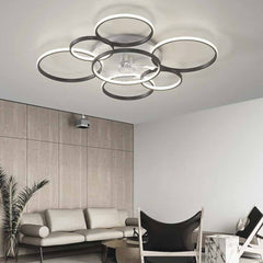 Többgyűrűs mennyezeti ventilátor lámpa Csendes akril lapáttal