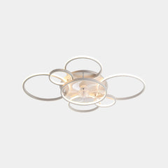 Többgyűrűs mennyezeti ventilátor lámpa Csendes akril lapáttal