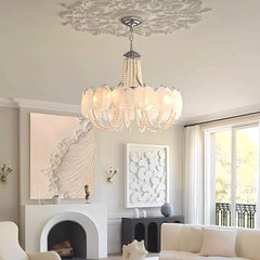 Araña de cristal de Murano con forma de disco, redonda francesa perla