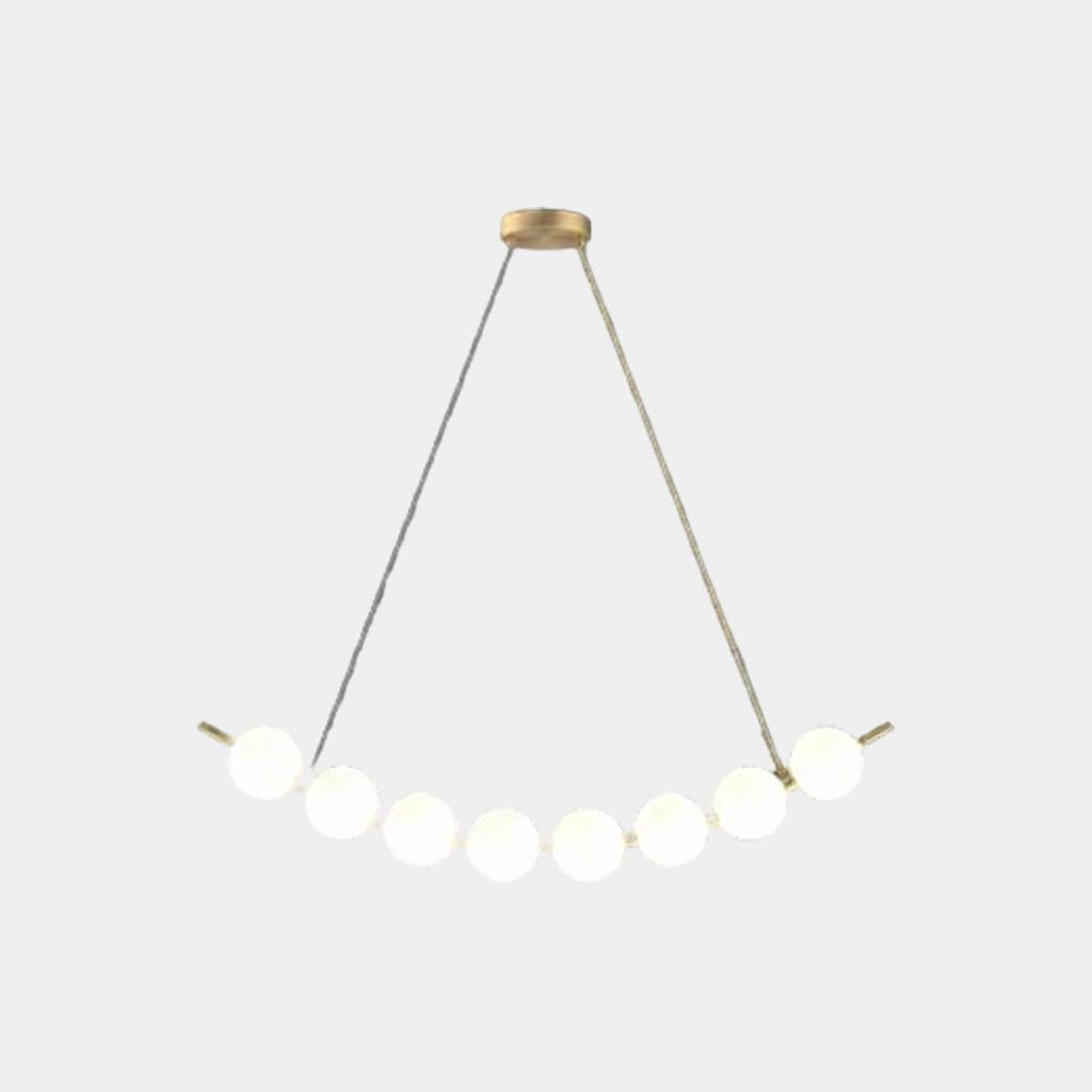 Lámpara colgante de collar de latón blanco globo LED