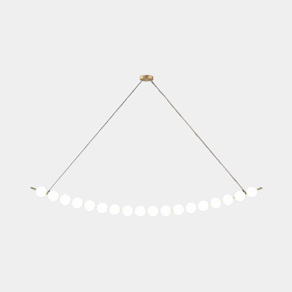 Lámpara colgante de collar de latón blanco globo LED