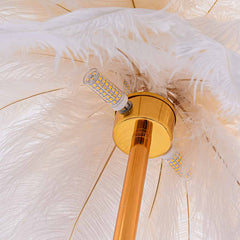 Nordic Standing Floor Lamp with Feather Shade Detail