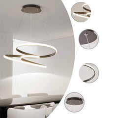 Nordic Geometric Ring Helix Chandelier Ceiling Light Detail