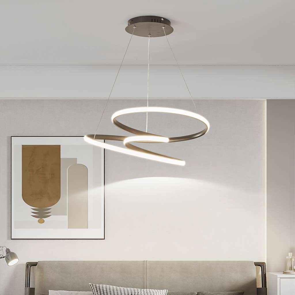 Nordic Geometric Ring Helix Chandelier Ceiling Light Living Room