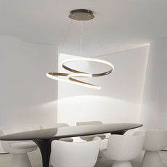 Nordic Geometric Ring Helix Chandelier Ceiling Light Meeting Room