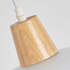 Nordic Log Wood Glass UFO Pendant Light Socket