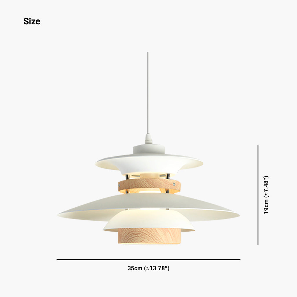 Nordic PH 5 Wooden Pendant Light Size