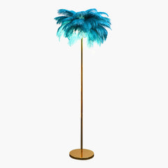 Nordic Standing Floor Lamp with Feather Shade Main