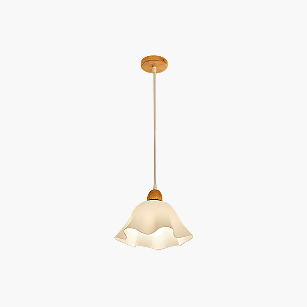 Nordic Wood Acrylic Flower Pendant Light Main 1 Light