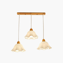 Nordic Wood Acrylic Flower Pendant Light Main 3 Light
