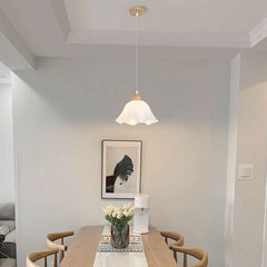Nordic Wood Acrylic Flower Pendant Light Room 1 Light