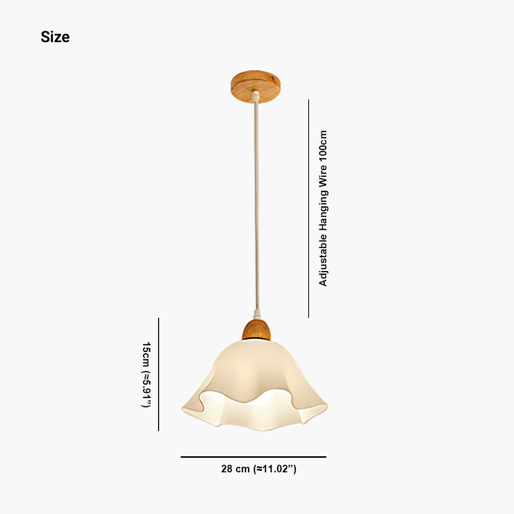 Pendant Light Nordic Wood Acrylic Flower for Dining Room