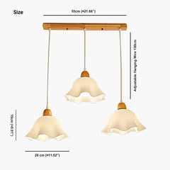 Pendant Light Nordic Wood Acrylic Flower for Dining Room