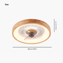Nordic Wood Acrylic 3 Blade Ceiling Fan with Light Size