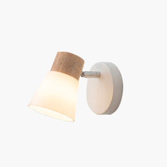 Nordic Wood and Glass Wall Sconce Lighting 1 Light