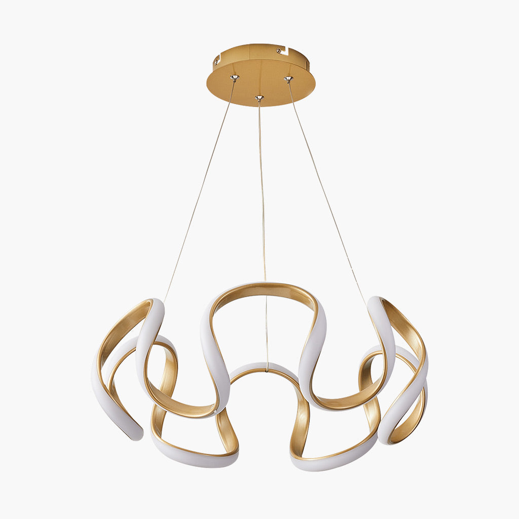 Novelty LED Round Aluminum Gold Linear Chandelier Main