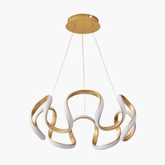 Novelty LED Round Aluminum Gold Linear Chandelier Main