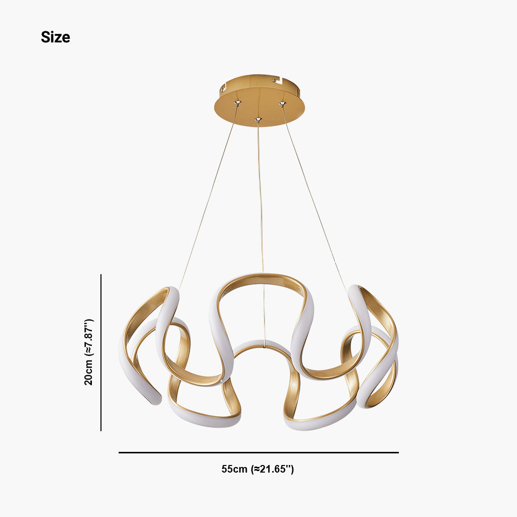 Novelty LED Round Aluminum Gold Linear Chandelier Size
