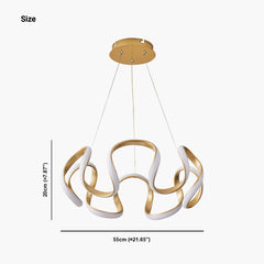 Novelty LED Round Aluminum Gold Linear Chandelier Size