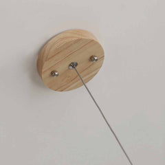 Novelty Wood Glass Globe Linear Chandelier Detail Canopy
