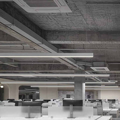 Lampada a sospensione lineare da ufficio LED antiriflesso, Argento