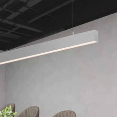Lampada a sospensione lineare da ufficio LED antiriflesso, Argento