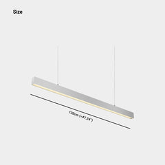 Lampada a sospensione lineare da ufficio LED antiriflesso, Argento