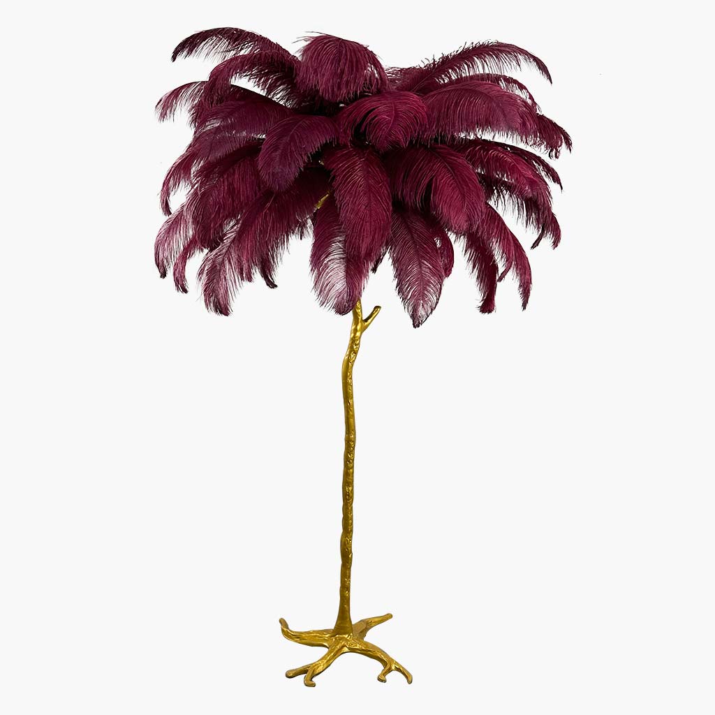 Ostrich-Feather-Floor-Lamp-Claret