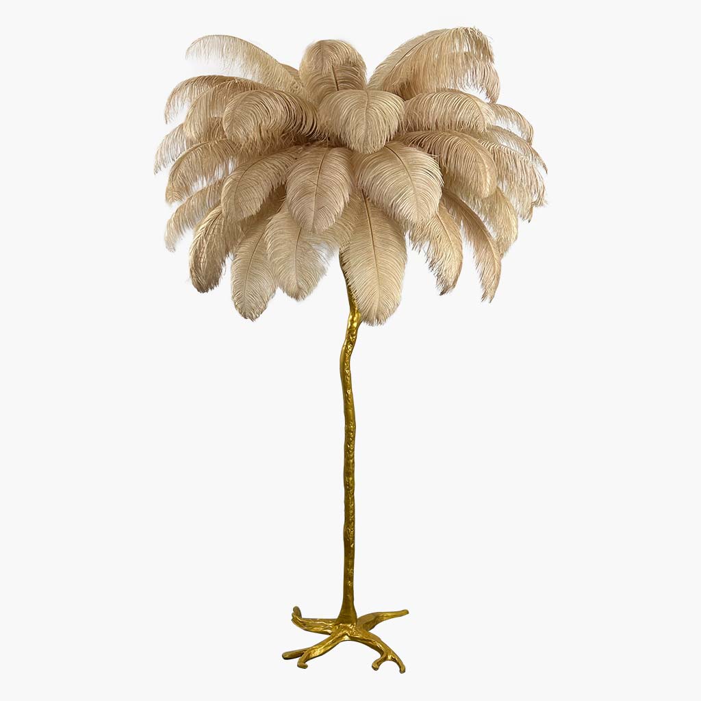 Ostrich-Feather-Floor-Lamp-Khaki