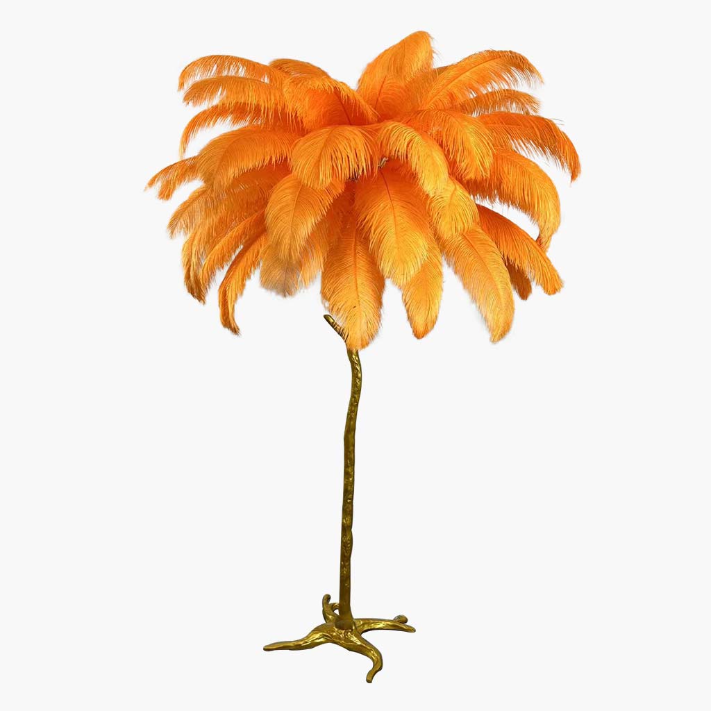 Ostrich-Feather-Floor-Lamp-Orange