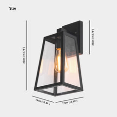 Outdoor Wall Sconce Light Industrial Glass, Black
