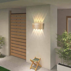 Outdoor Wall Sconce Wood Grain IP54 Waterproof LED