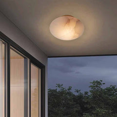 Ovális mennyezeti lámpa alabástrom márvány süllyesztett rögzítéssel