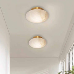 Ovális mennyezeti lámpa alabástrom márvány süllyesztett rögzítéssel