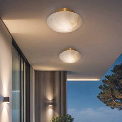 Ovális mennyezeti lámpa alabástrom márvány süllyesztett rögzítéssel