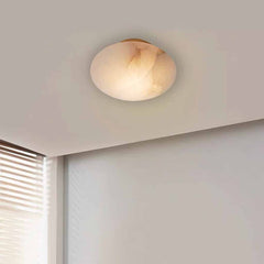 Ovális mennyezeti lámpa alabástrom márvány süllyesztett rögzítéssel