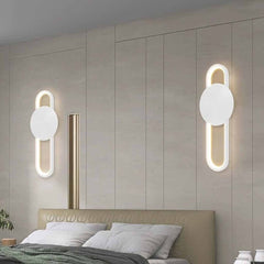 Ovális fali lámpa alumínium LED, fekete/fehér