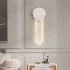 Ovális fali lámpa alumínium LED, fekete/fehér