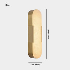 Oval Wall Lamp Marble Alabaster Indoor LED, Black / Gold