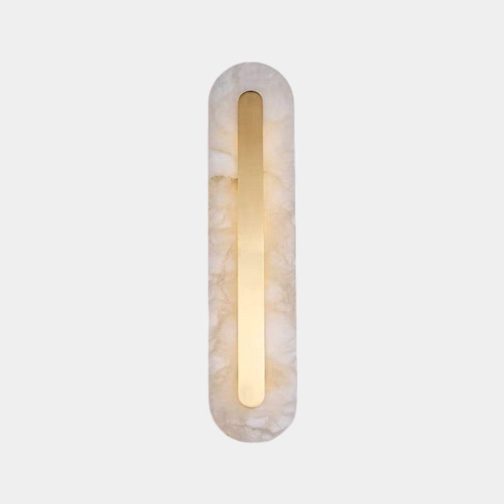 Oval Wall Light Minimalist Marble Brass LED