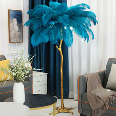 Ostrich Feather Floor Lamp Luxury, 16 Colors/Resin