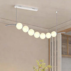 Pearl Round/Linear Chandelier Pendant Light LED, Chrome