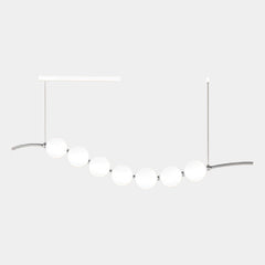 Pearl Round/Linear Chandelier Pendant Light LED, Chrome