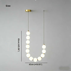 Collar de perlas Araña Latón Blanco Globo LED