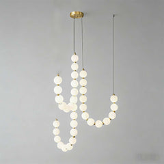 Collar de perlas Araña Latón Blanco Globo LED