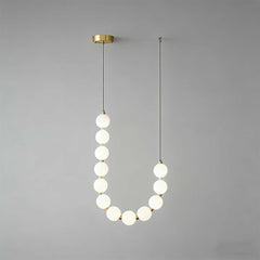 Collar de perlas Araña Latón Blanco Globo LED